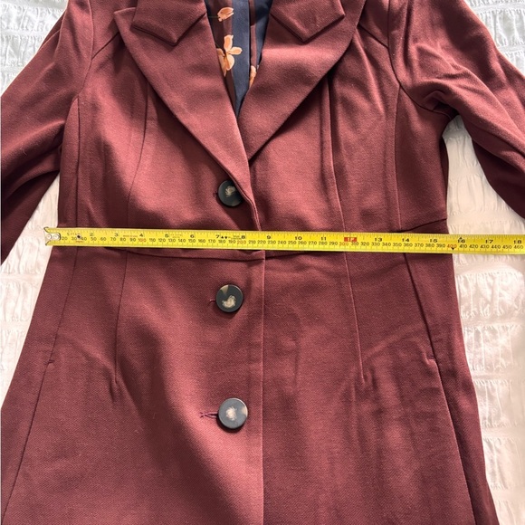 CAbi Two Piece Burgundy Suit with Notched Lapel and Streamlined Silhouette - Picture 2 of 10